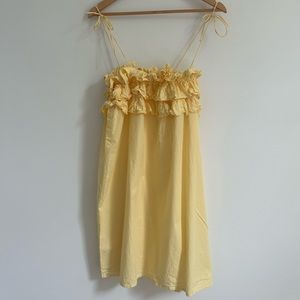 Boohoo yellow ruffle dress
